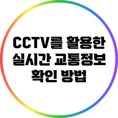 CCTV를 활용한 실시간 교통정보 확인 방법