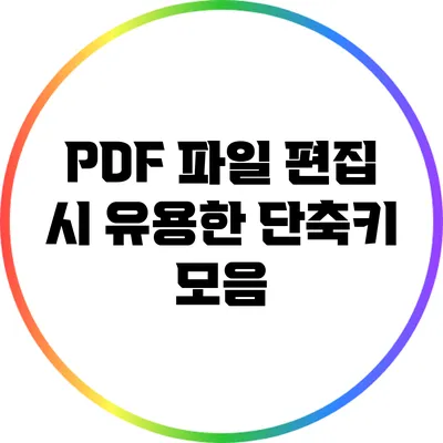 PDF 파일 편집 시 유용한 단축키 모음
