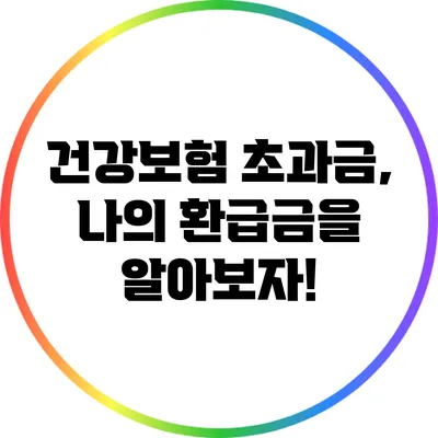건강보험 초과금, 나의 환급금을 알아보자!
