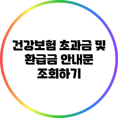 건강보험 초과금 및 환급금 안내문 조회하기