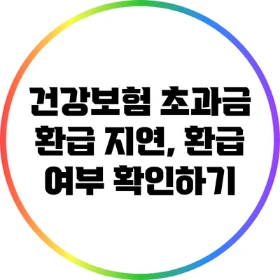 건강보험 초과금 환급 지연, 환급 여부 확인하기