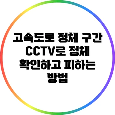 고속도로 정체 구간 CCTV로 정체 확인하고 피하는 방법