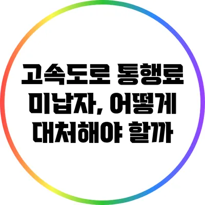 고속도로 통행료 미납자, 어떻게 대처해야 할까?