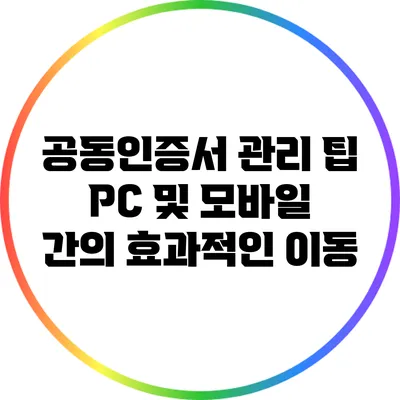 공동인증서 관리 팁: PC 및 모바일 간의 효과적인 이동