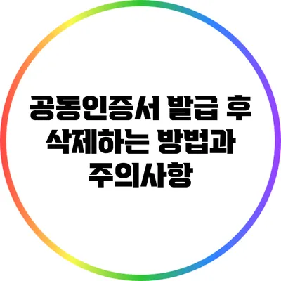 공동인증서 발급 후 삭제하는 방법과 주의사항