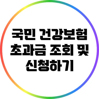 국민 건강보험 초과금 조회 및 신청하기