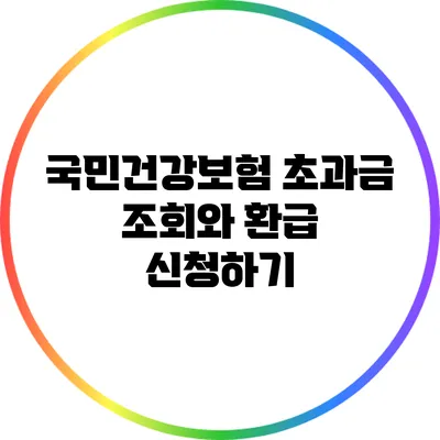 국민건강보험 초과금 조회와 환급 신청하기
