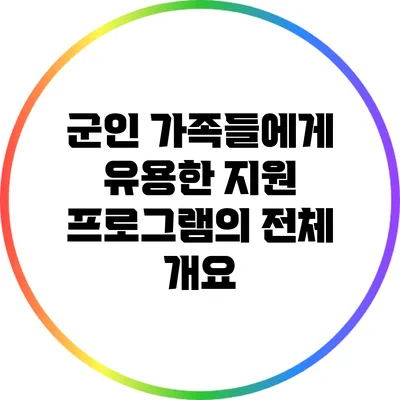 군인 가족들에게 유용한 지원 프로그램의 전체 개요