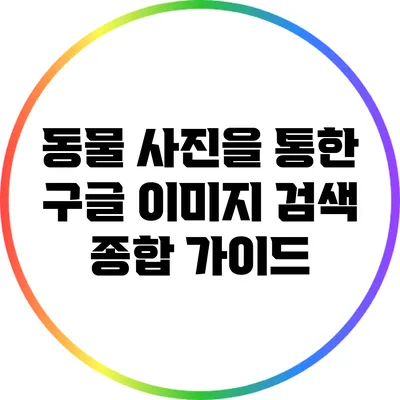 동물 사진을 통한 구글 이미지 검색 종합 가이드