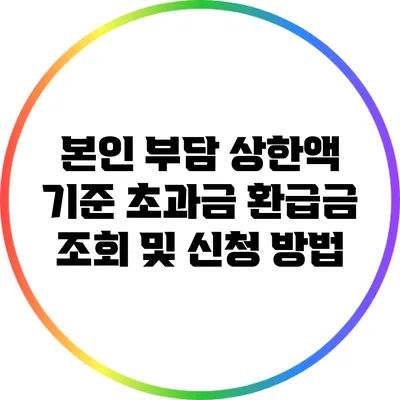 본인 부담 상한액 기준 초과금 환급금 조회 및 신청 방법