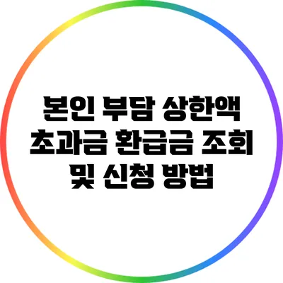 본인 부담 상한액 초과금 환급금 조회 및 신청 방법