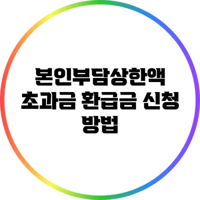 본인부담상한액 초과금 환급금 신청 방법