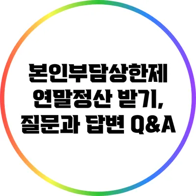 본인부담상한제 연말정산 받기, 질문과 답변 Q&A