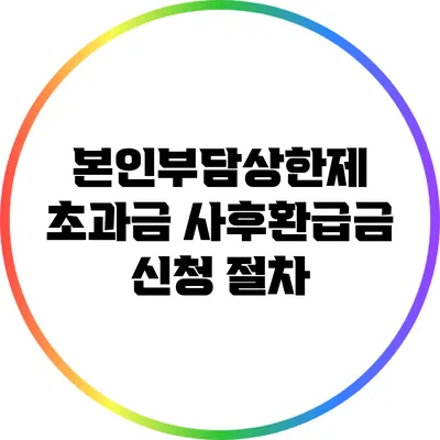 본인부담상한제 초과금 사후환급금 신청 절차