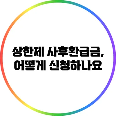 상한제 사후환급금, 어떻게 신청하나요?