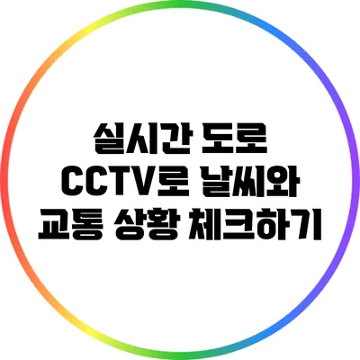 실시간 도로 CCTV로 날씨와 교통 상황 체크하기