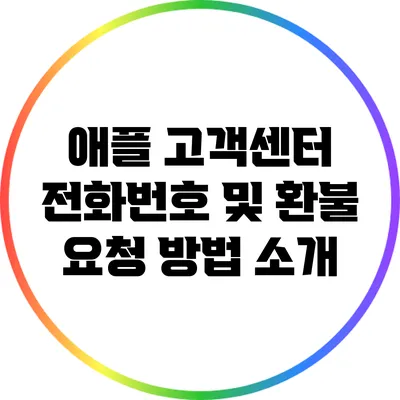 애플 고객센터 전화번호 및 환불 요청 방법 소개