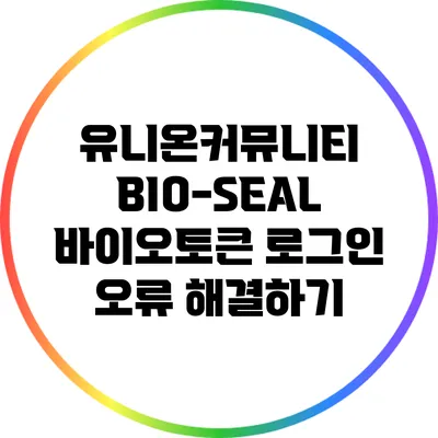 유니온커뮤니티 BIO-SEAL 바이오토큰 로그인 오류 해결하기