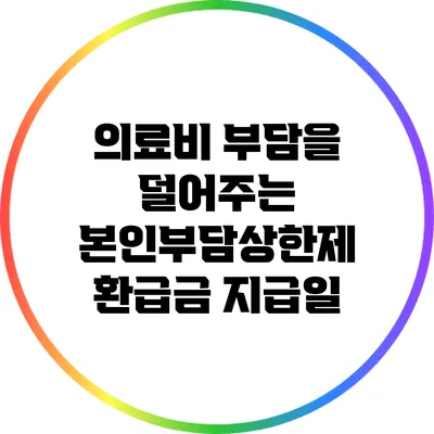 의료비 부담을 덜어주는 본인부담상한제 환급금 지급일