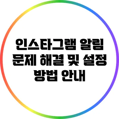 인스타그램 알림 문제 해결 및 설정 방법 안내