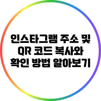 인스타그램 주소 및 QR 코드 복사와 확인 방법 알아보기