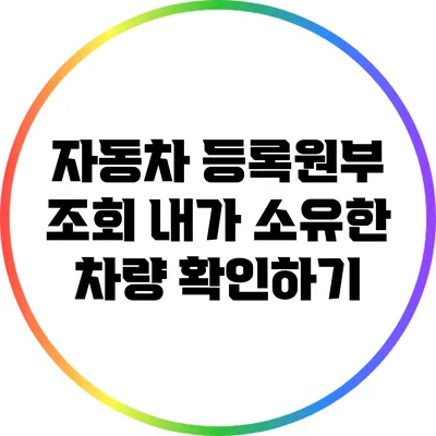 자동차 등록원부 조회: 내가 소유한 차량 확인하기