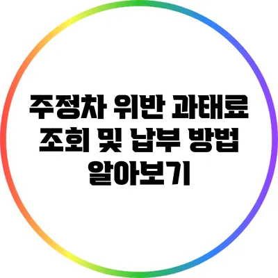 주정차 위반 과태료 조회 및 납부 방법 알아보기