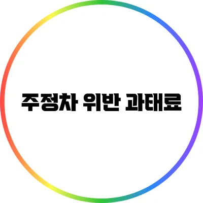 주정차 위반 과태료