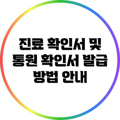 진료 확인서 및 통원 확인서 발급 방법 안내