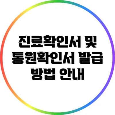 진료확인서 및 통원확인서 발급 방법 안내