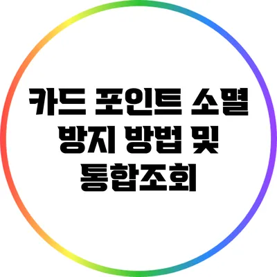카드 포인트 소멸 방지 방법 및 통합조회