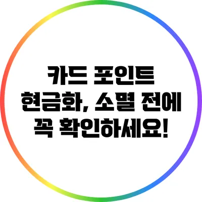 카드 포인트 현금화, 소멸 전에 꼭 확인하세요!