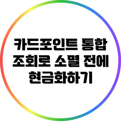 카드포인트 통합 조회로 소멸 전에 현금화하기
