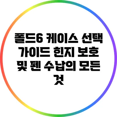 폴드6 케이스 선택 가이드: 힌지 보호 및 펜 수납의 모든 것