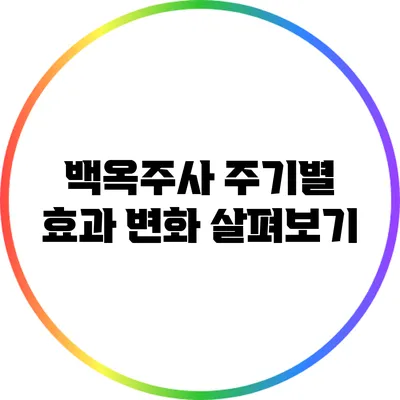 백옥주사: 주기별 효과 변화 살펴보기