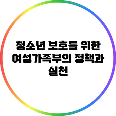 청소년 보호를 위한 여성가족부의 정책과 실천