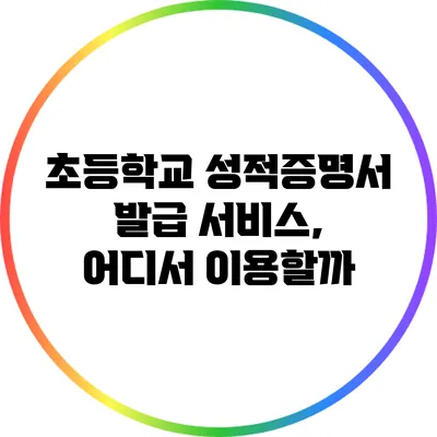 초등학교 성적증명서 발급 서비스, 어디서 이용할까?