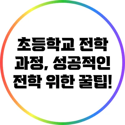 초등학교 전학 과정, 성공적인 전학 위한 꿀팁!