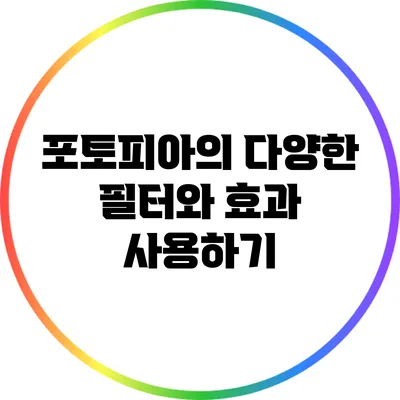 포토피아의 다양한 필터와 효과 사용하기
