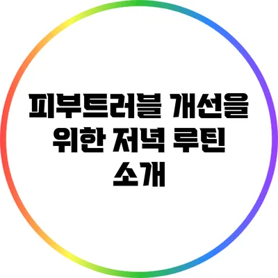 피부트러블 개선을 위한 저녁 루틴 소개
