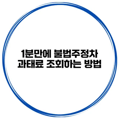 1분만에 불법주정차 과태료 조회하는 방법
