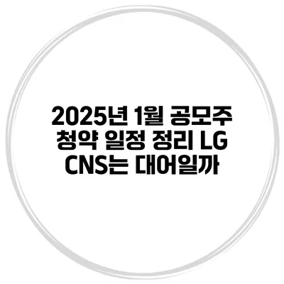 2025년 1월 공모주 청약 일정 정리 LG CNS는 대어일까?