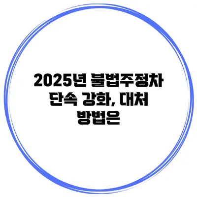 2025년 불법주정차 단속 강화, 대처 방법은?
