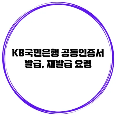KB국민은행 공동인증서 발급, 재발급 요령