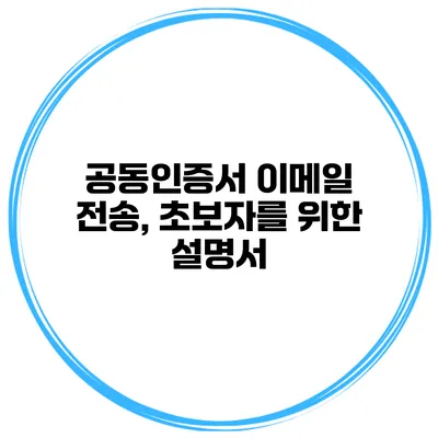 공동인증서 이메일 전송, 초보자를 위한 설명서