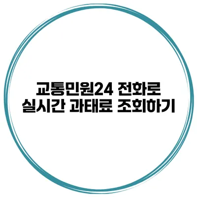 교통민원24 전화로 실시간 과태료 조회하기
