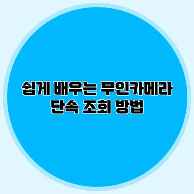 쉽게 배우는 무인카메라 단속 조회 방법