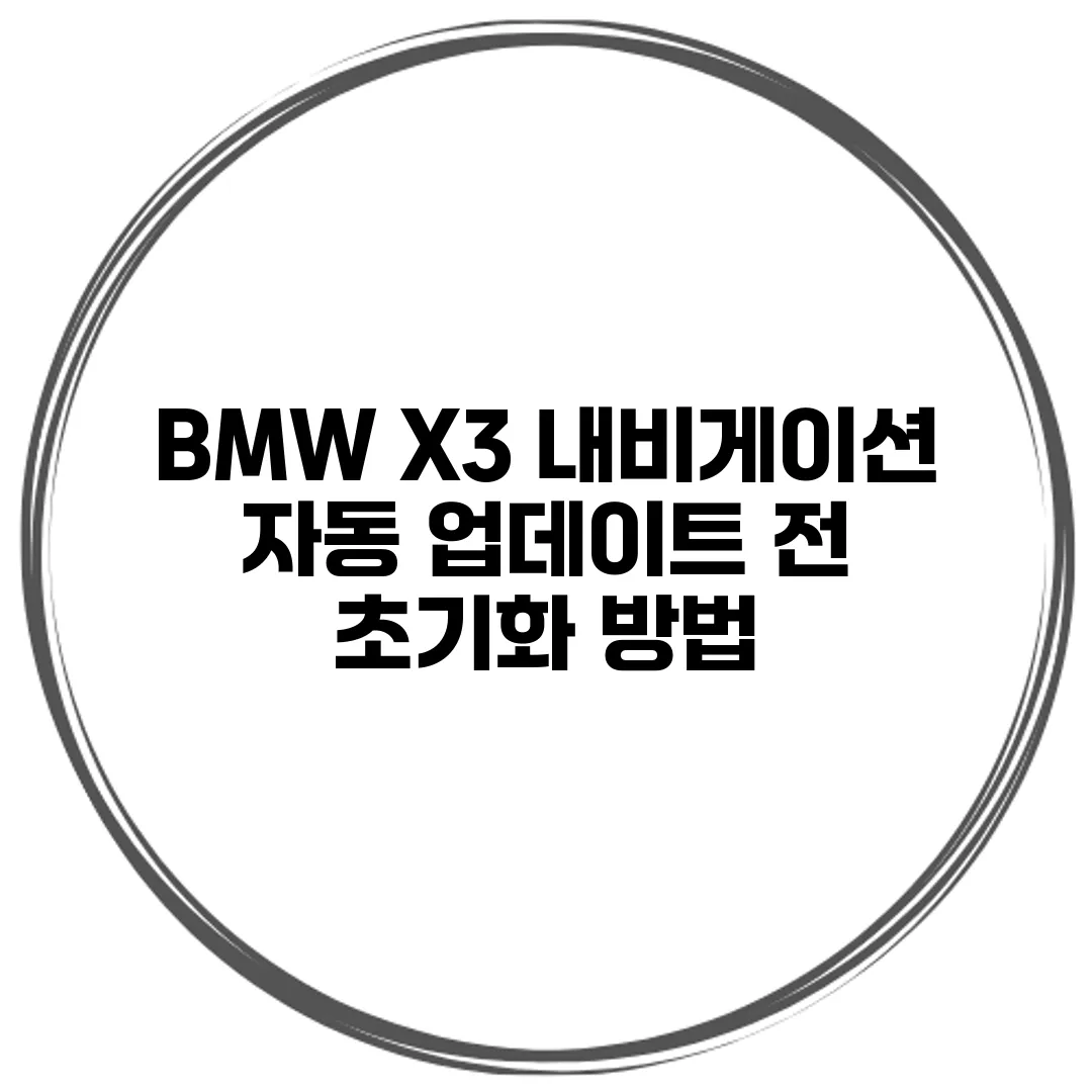 BMW X3 내비게이션 자동 업데이트 전 초기화 방법