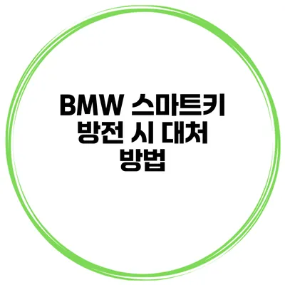 BMW 스마트키 방전 시 대처 방법