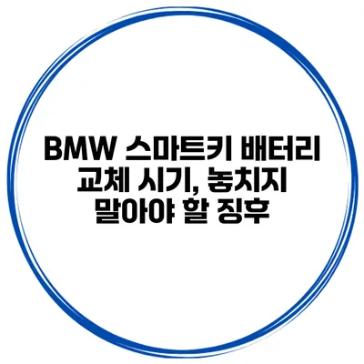 BMW 스마트키 배터리 교체 시기, 놓치지 말아야 할 징후